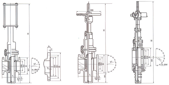平板闸阀尺寸图