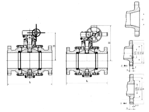高压球阀/Q341F高压法兰锻钢球阀尺寸图