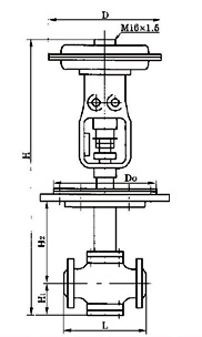 ZMAP型气动薄膜单座调节阀尺寸图