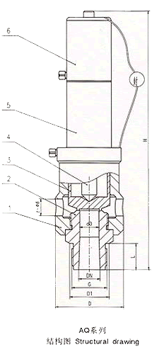 AQ-20空压机安全阀尺寸图