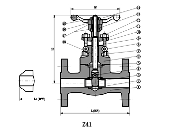 锻钢法兰截止阀尺寸图