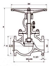 J41H高压截止阀尺寸图