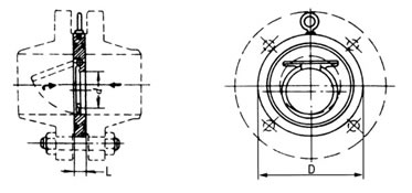 H74X/H对夹圆片式止回阀尺寸图