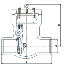 磅级电站旋启式止回阀尺寸结构图